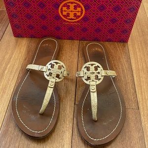 Tory Burch Mini Miller Flat Thong Leather Sandal